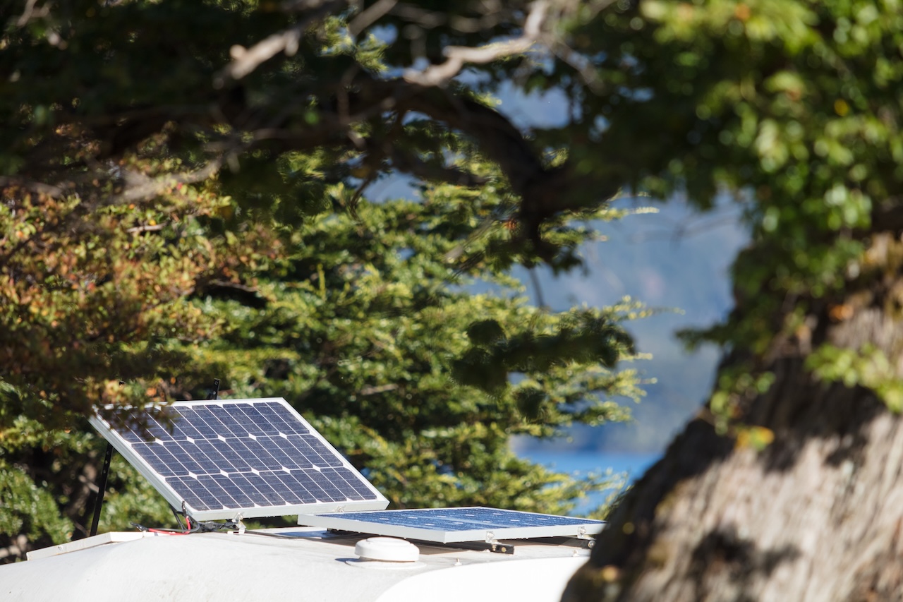 rv solar panel on top of rv